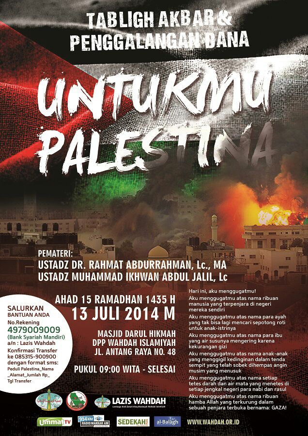 Rp 585 Juta dari Wahdah untuk Palestina