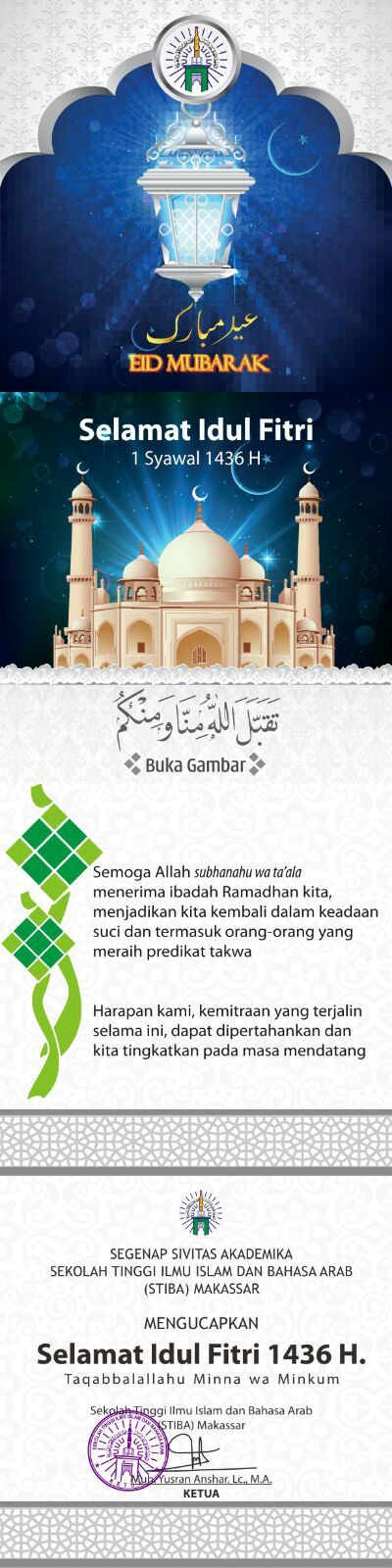 Selamat Idul Fitri 1 Syawal 1436 H