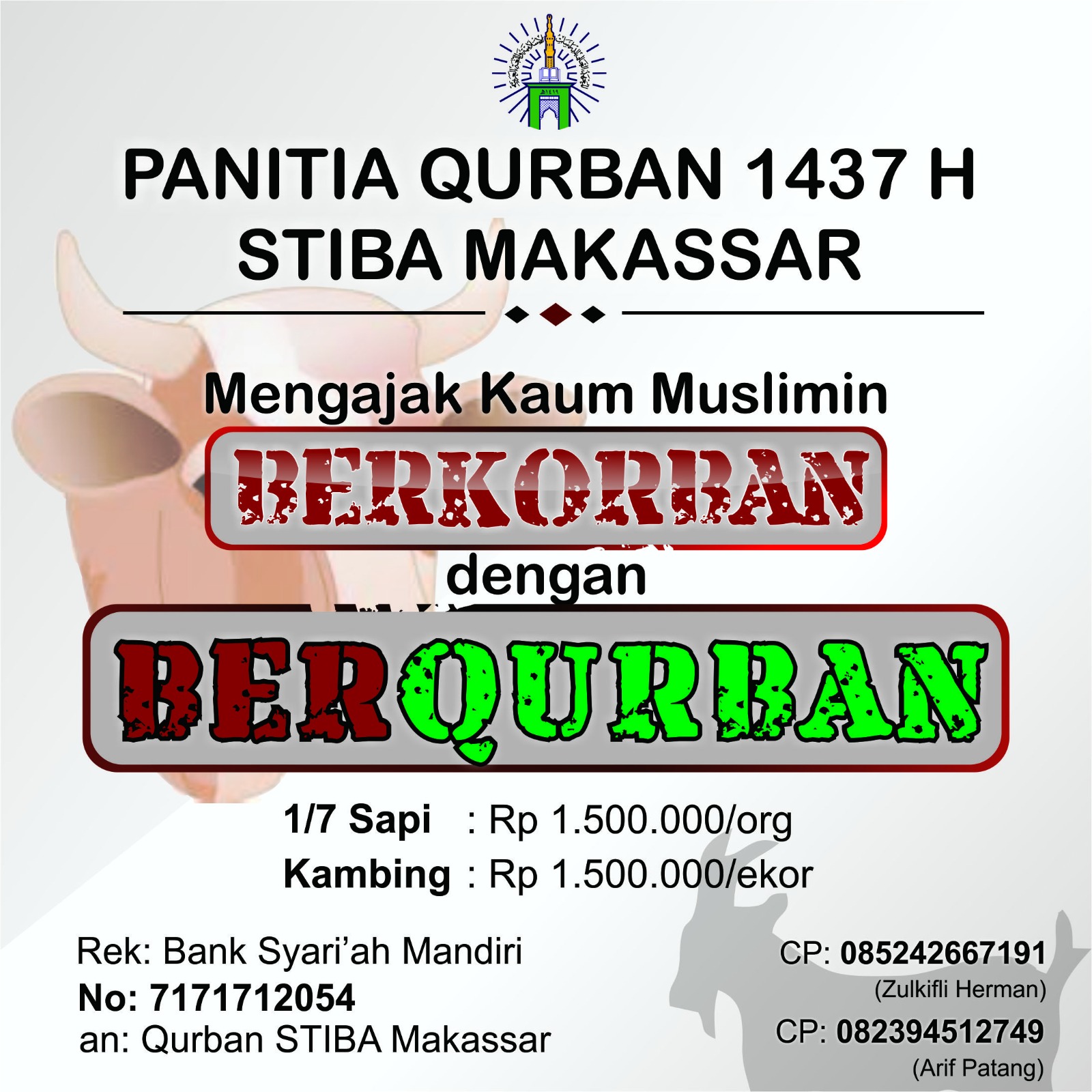 Ajakan Berkurban Bersama Sivitas Akademika STIBA Makassar