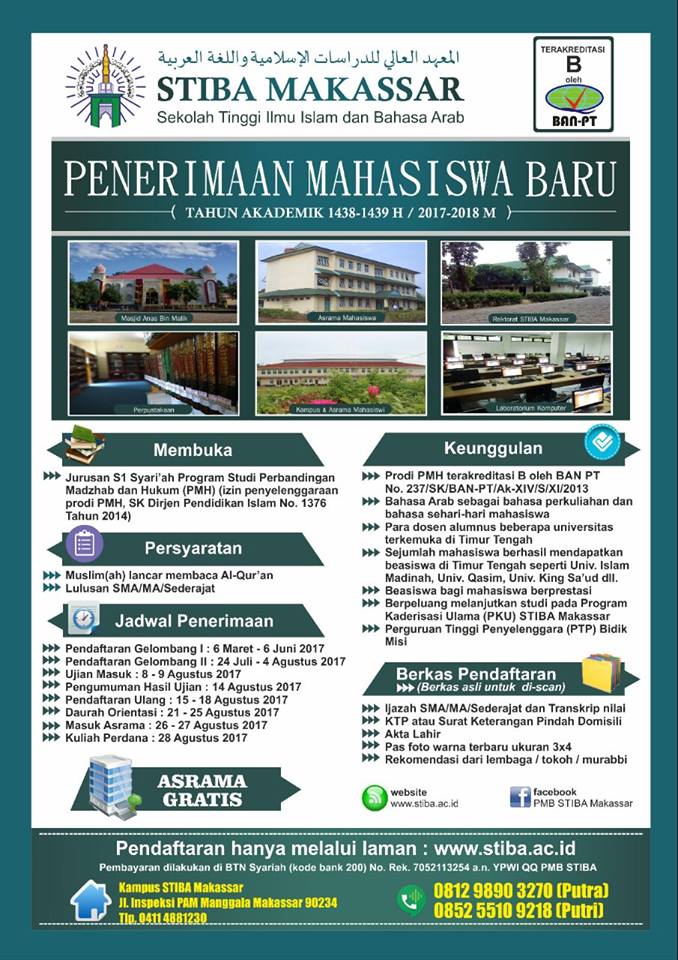 Mau Jadi Mahasiswa STIBA Makassar? Daftar di Sini