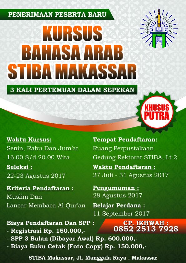 Siapkan Alternatif, STIBA Buka Kelas Kursus Bahasa Arab