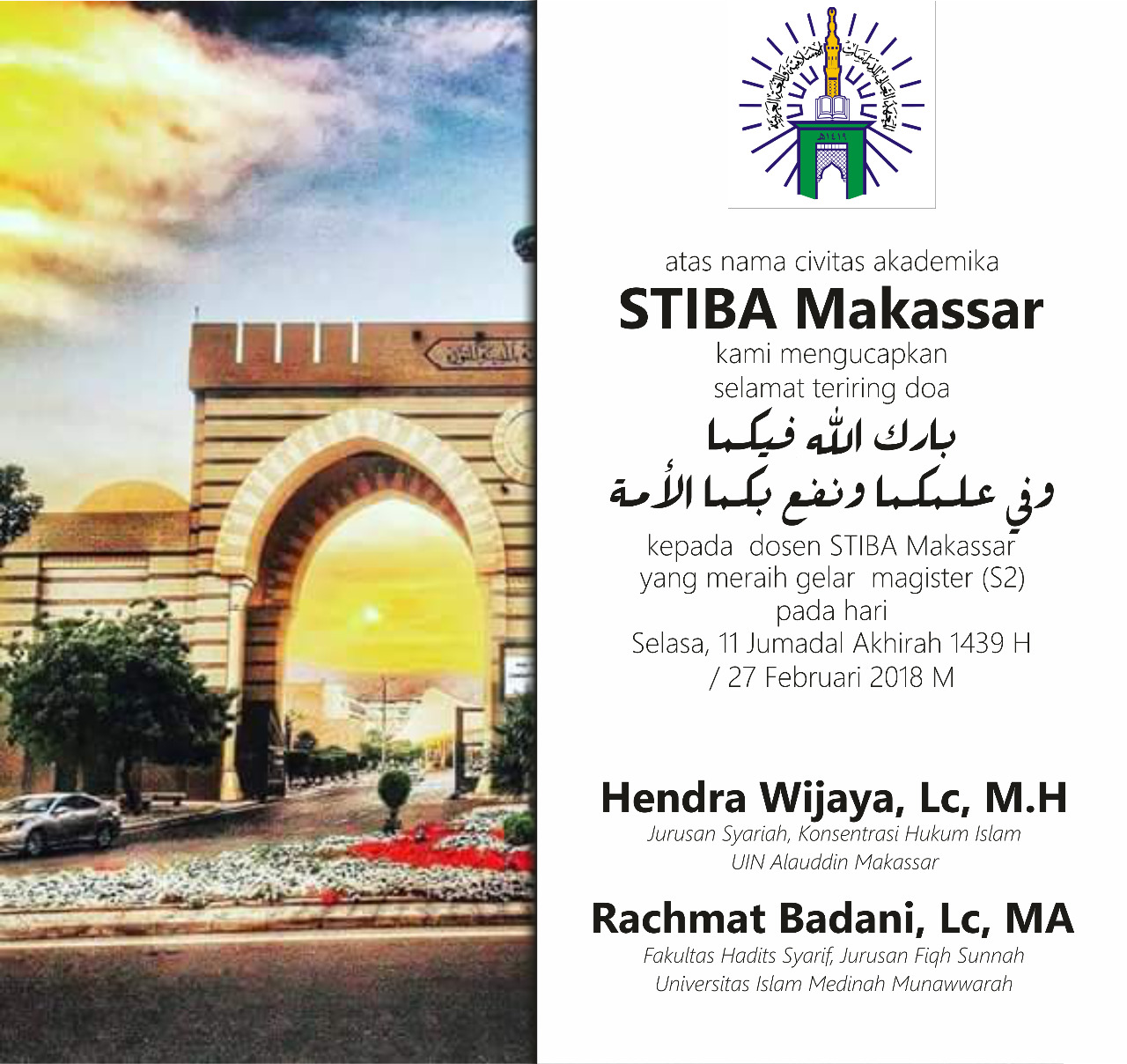 Alumni STIBA Ini Selesaikan Program Magisternya di Bidang Hadits dengan Predikat Cumlaude