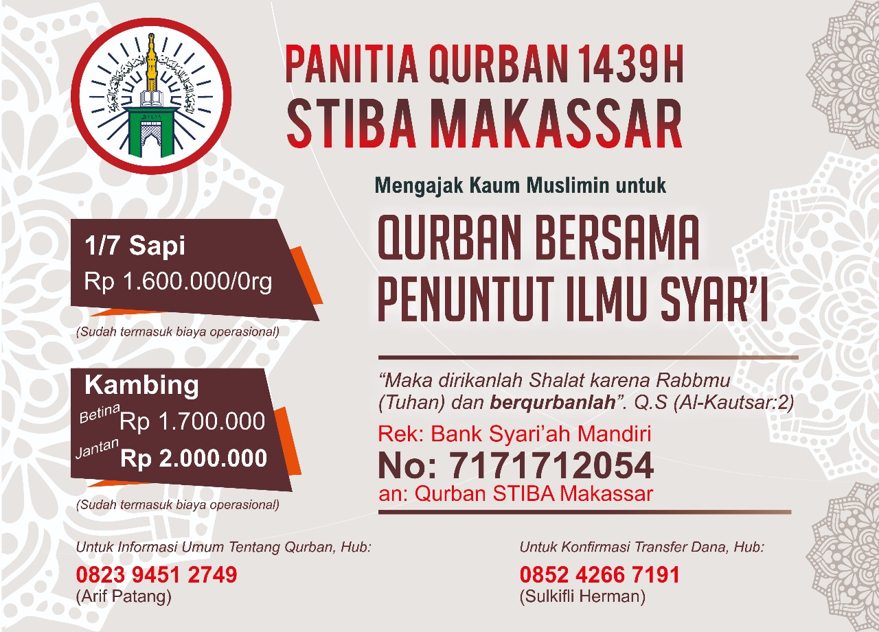 STIBA Terima dan Salurkan Hewan Kurban