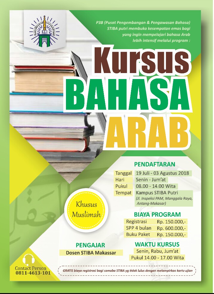 Khusus Muslimah, P3B STIBA Putri Buka Kursus Bahasa Arab