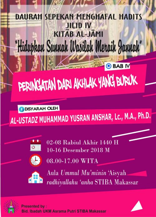 Ustazah Armida Tutup Daurah Hadits Kitabul Jami’
