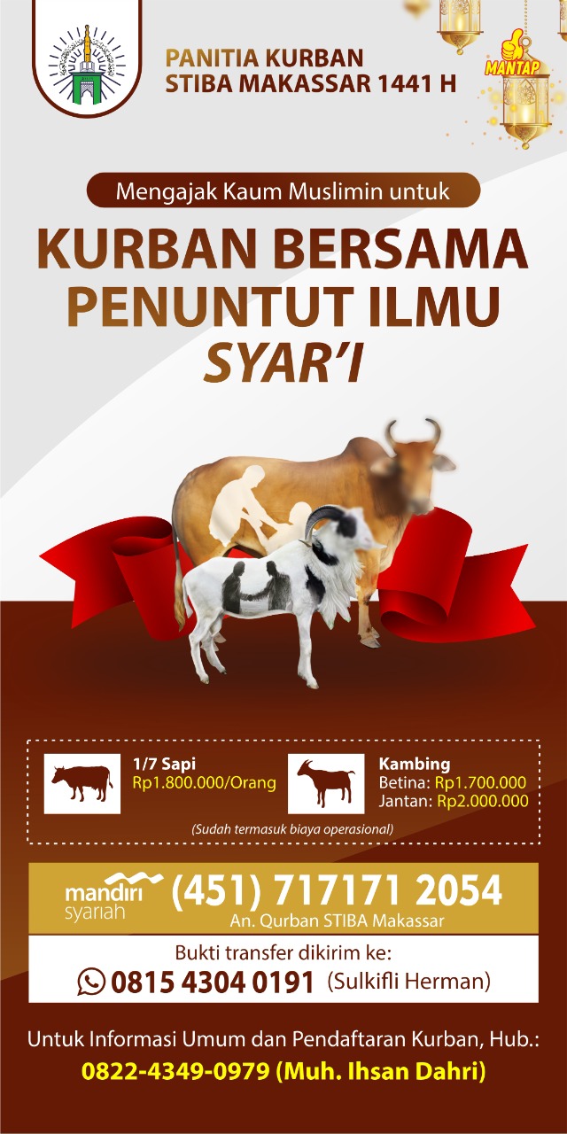 Sambut Iduladha 1441 H, STIBA Buka Pendaftaran Kurban