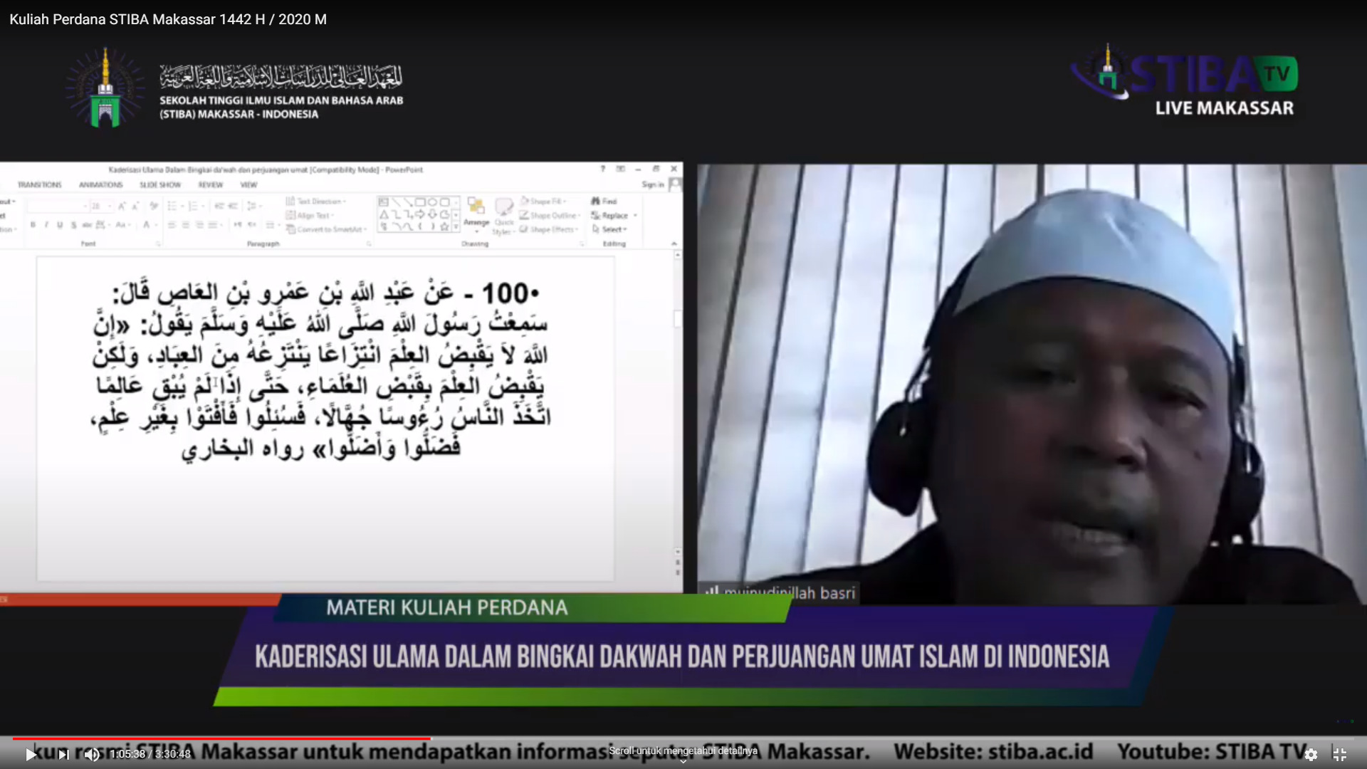 Initial lecture resource person, Ustaz Mu’inudinillah, Conveys the Criteria for Scholars Who Are Born from Cadres