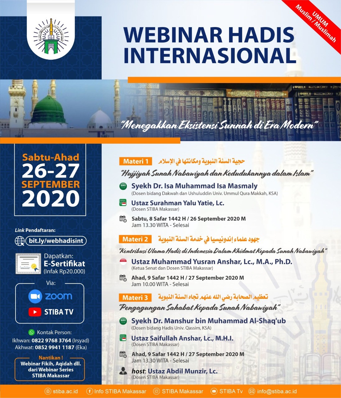 Upaya Bidang Akademik Menegakkan Eksistensi Sunah di Era Modern dengan Adakan Webinar Hadis