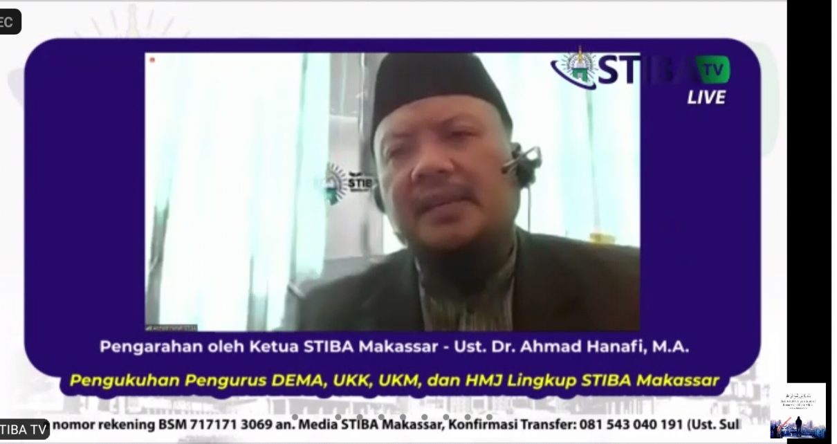 Ketua STIBA Kukuhkan Pengurus Organisasi Kemahasiswaan