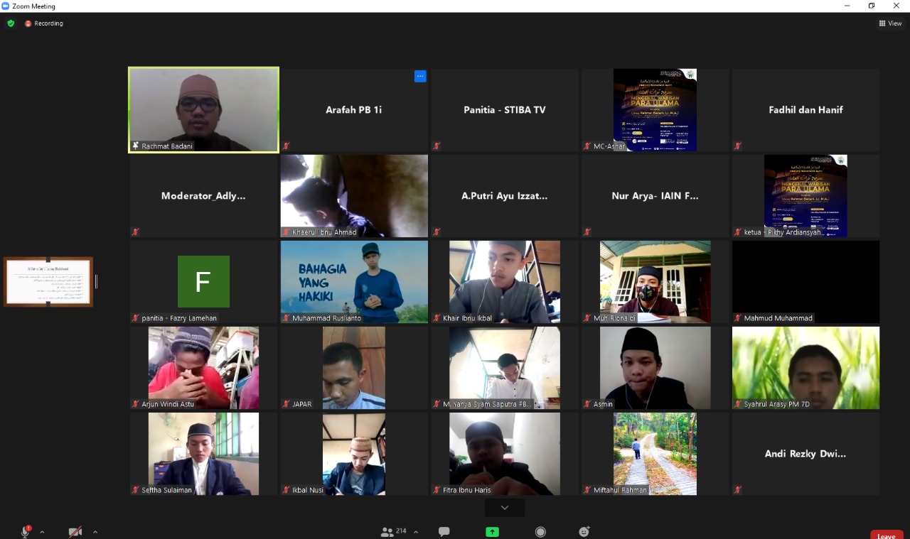 Departemen Dakwah Dema STIBA Gelar Webinar Peradaban Islam, Mengenal Warisan Ulama