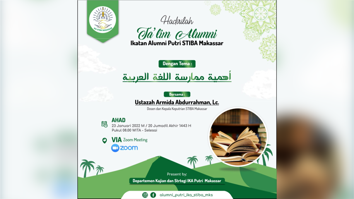 Menyelami Kembali Keindahan Bahasa Arab, Alumni Putri IKA STIBA Makassar Menggelar Taklim Alumni