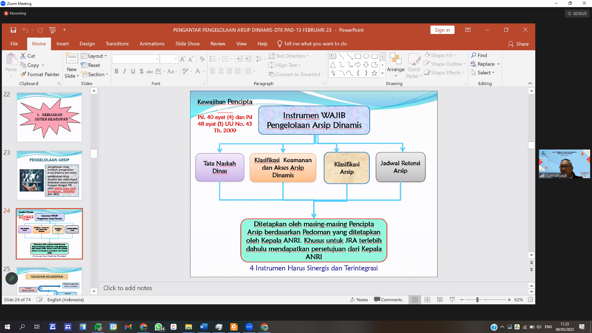 Kepala Tata Usaha STIBA Makassar Ikuti Diklat Teknis Pengelolaan Arsip Dinamis Angkatan VI Tahun 2023