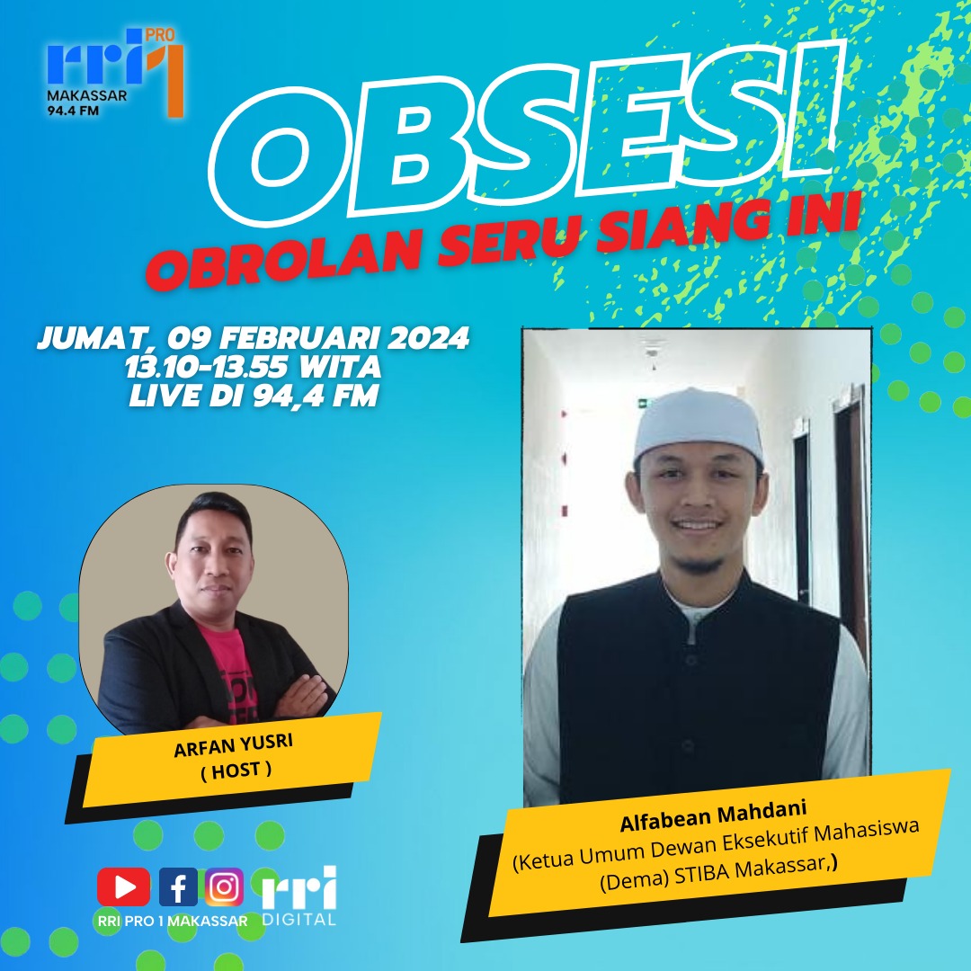 Bagikan Tip Sukses, Ketua Dema STIBA Makassar Semangati Generasi Muda di RRI