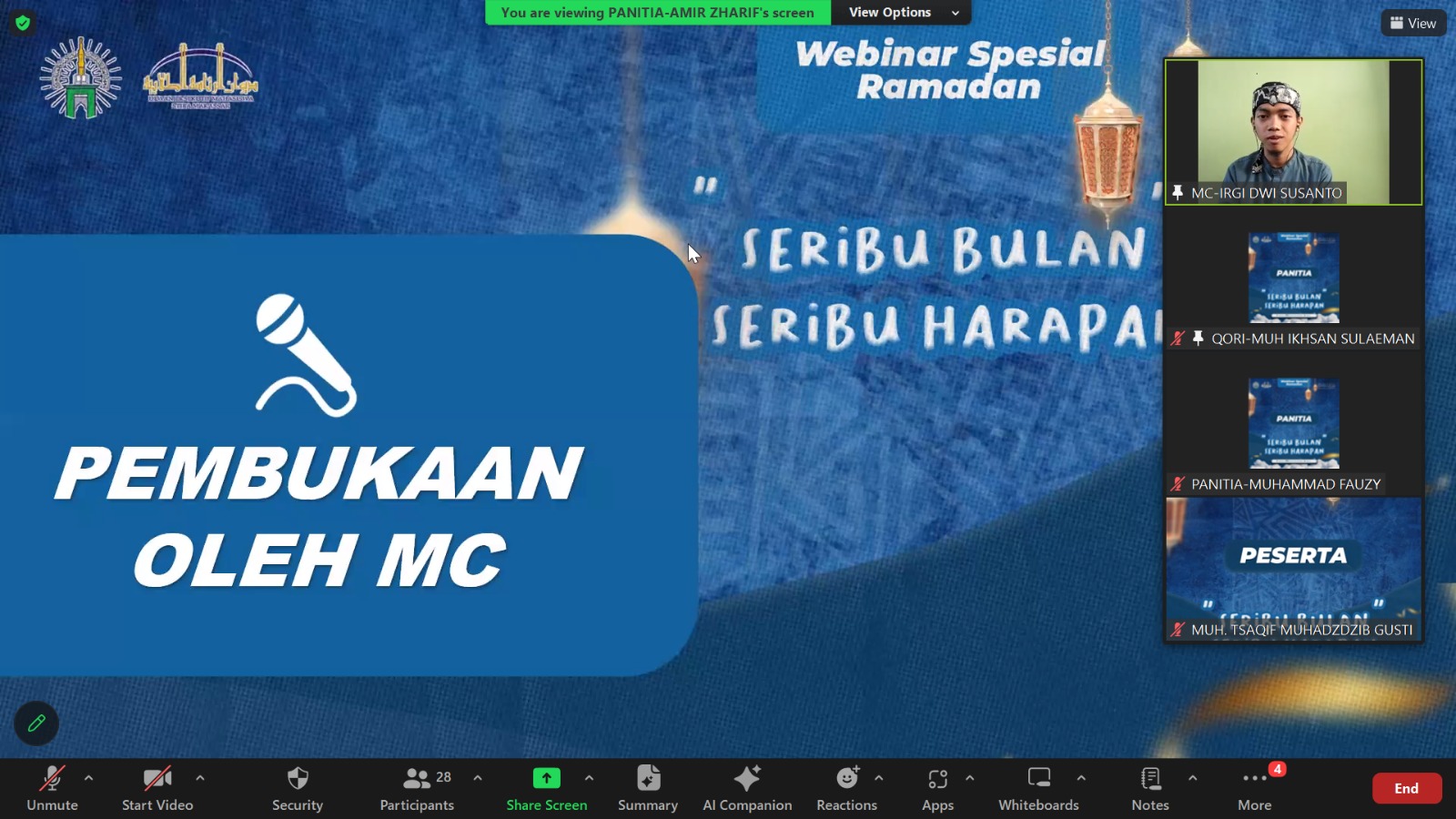Raih Malam Lailatulqadar: Seribu Bulan Seribu Harapan dalam Webinar Dema STIBA