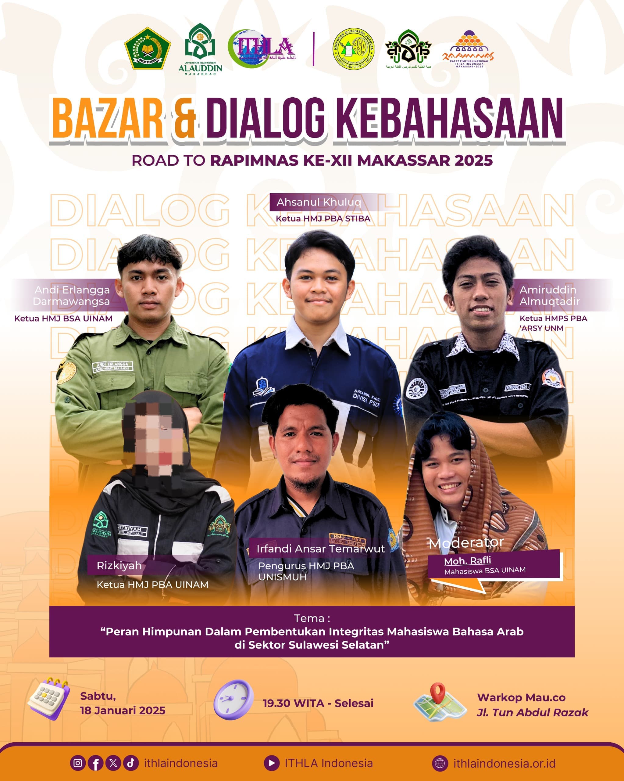 Dialog Kebahasaan: Ketua HMJ PBA STIBA Makassar Dorong Integritas Mahasiswa Bahasa Arab di Sulawesi Selatan